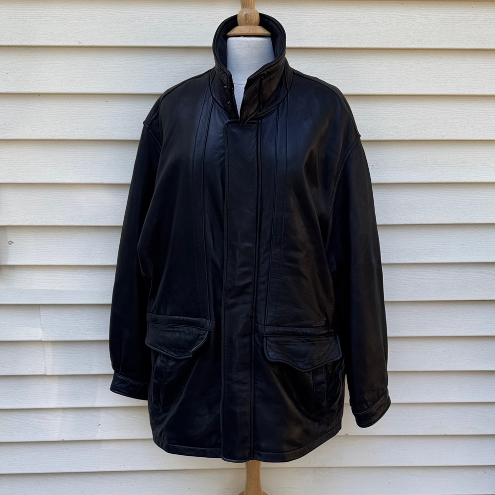 Men's Baracuta Classic Black Leather Field Jacket